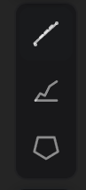 The three measuring-tool buttons in the toolbar
